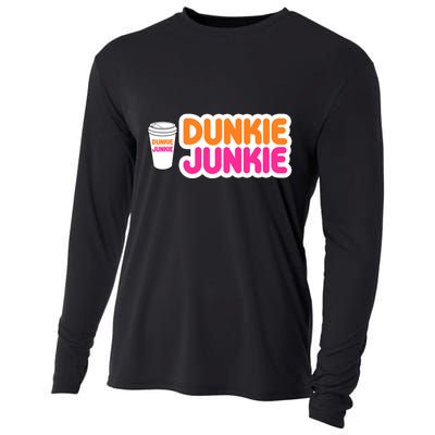 Funny Dunkie Junkie Coffee Love Funny Coffee Saying Cute Gift Cooling Performance Long Sleeve Crew