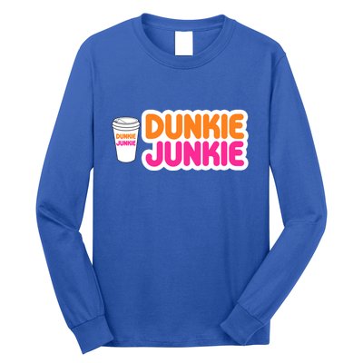 Funny Dunkie Junkie Coffee Love Funny Coffee Saying Cute Gift Long Sleeve Shirt