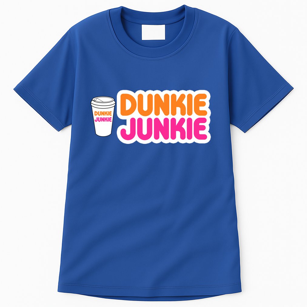 Funny Dunkie Junkie Coffee Love Funny Coffee Saying Cute Gift Tall T-Shirt
