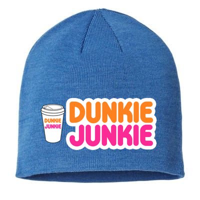 Funny Dunkie Junkie Coffee Love Funny Coffee Saying Cute Gift Sustainable Beanie
