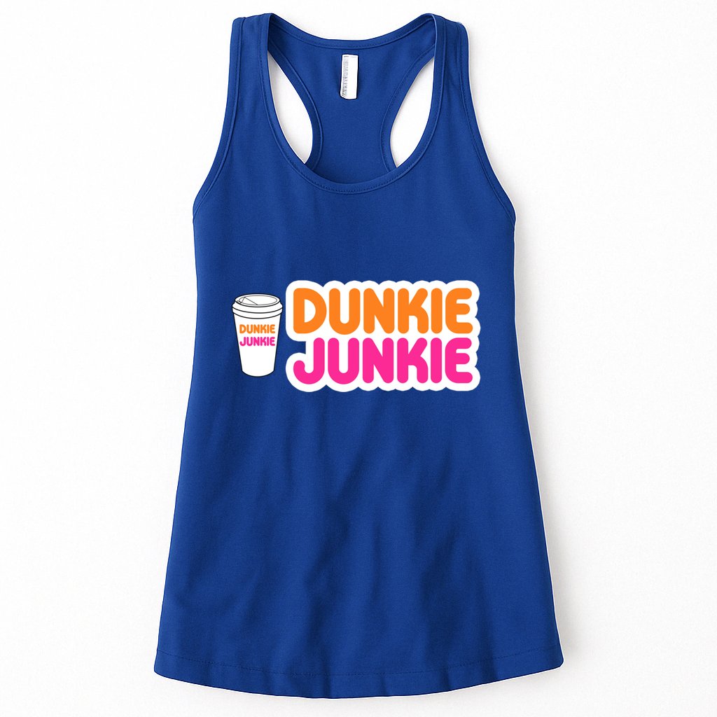 Funny Dunkie Junkie Coffee Love Funny Coffee Saying Cute Gift Womens Tank Top