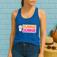 Funny Dunkie Junkie Coffee Love Funny Coffee Saying Cute Gift Womens Tank Top
