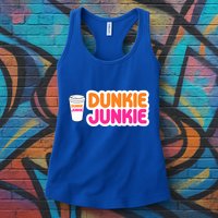 Funny Dunkie Junkie Coffee Love Funny Coffee Saying Cute Gift Womens Tank Top