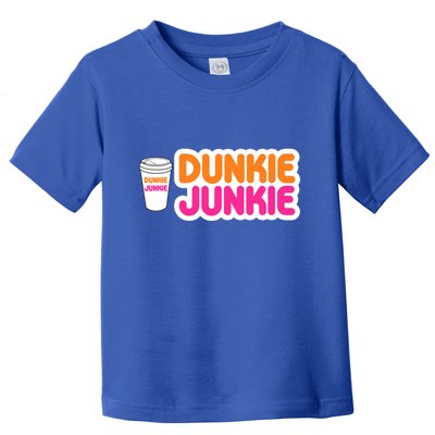 Funny Dunkie Junkie Coffee Love Funny Coffee Saying Cute Gift Toddler T-Shirt
