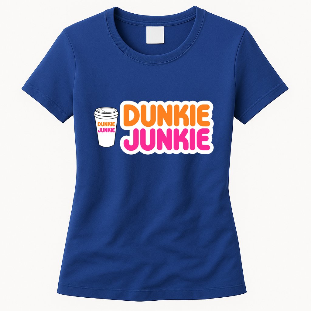 Funny Dunkie Junkie Coffee Love Funny Coffee Saying Cute Gift Womens T-Shirt
