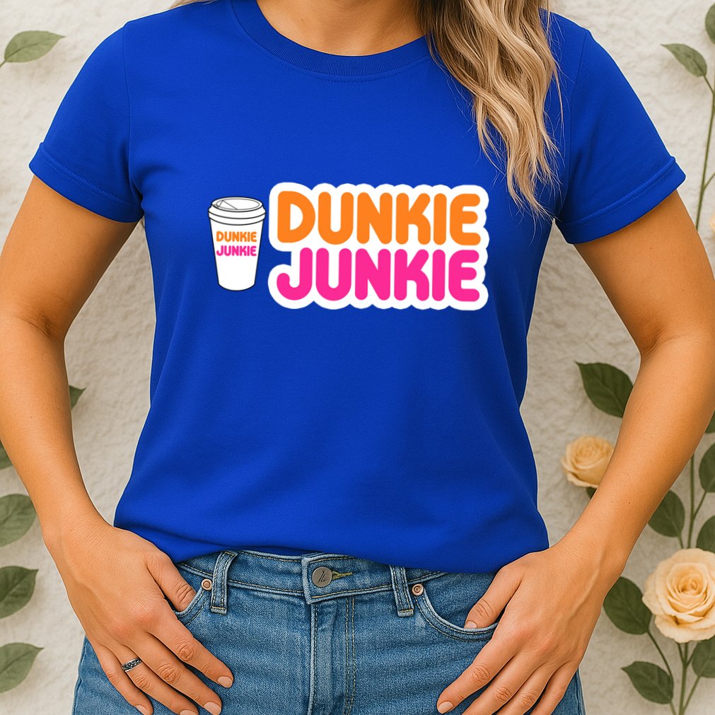 Funny Dunkie Junkie Coffee Love Funny Coffee Saying Cute Gift Womens T-Shirt