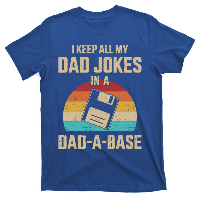 Funny Dad Jokes In Dadabase Vintage For FatherS Day Gift T-Shirt