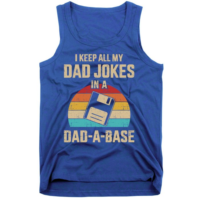 Funny Dad Jokes In Dadabase Vintage For FatherS Day Gift Tank Top