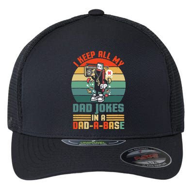 Funny Dad Jokes In Dad A Base Vintage For Fathers Day Flexfit Unipanel Trucker Cap