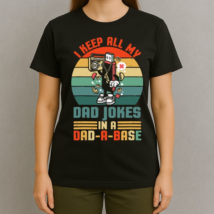 Funny Dad Jokes In Dad A Base Vintage For Fathers Day T-Shirt
