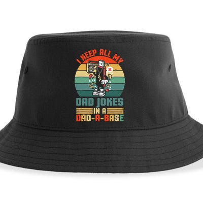 Funny Dad Jokes In Dad A Base Vintage For Fathers Day Sustainable Bucket Hat