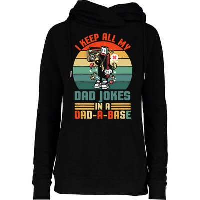 Funny Dad Jokes In Dad A Base Vintage For Fathers Day Womens Funnel Neck Pullover Hood