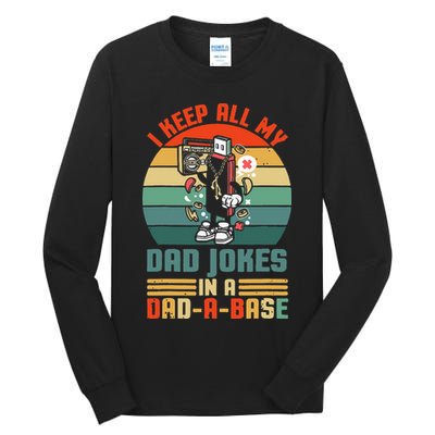 Funny Dad Jokes In Dad A Base Vintage For Fathers Day Tall Long Sleeve T-Shirt