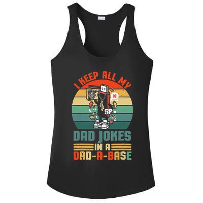 Funny Dad Jokes In Dad A Base Vintage For Fathers Day Ladies PosiCharge Competitor Racerback Tank