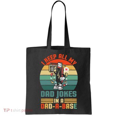 Funny Dad Jokes In Dad A Base Vintage For Fathers Day Bag