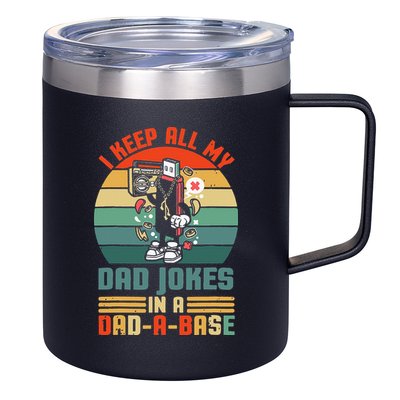 Funny Dad Jokes In Dad A Base Vintage For Fathers Day 12oz Stainless Steel Coffee Mug