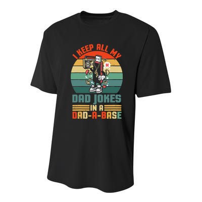 Funny Dad Jokes In Dad A Base Vintage For Fathers Day Youth Performance Sprint T-Shirt