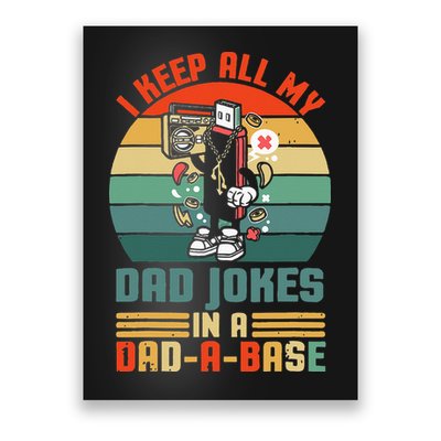 Funny Dad Jokes In Dad A Base Vintage For Fathers Day Poster