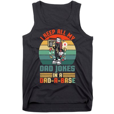Funny Dad Jokes In Dad A Base Vintage For Fathers Day Tank Top