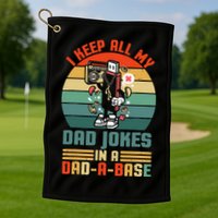Funny Dad Jokes In Dad A Base Vintage For Fathers Day Golf Towel