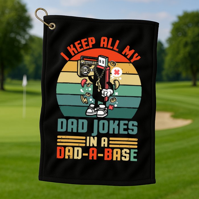 Funny Dad Jokes In Dad A Base Vintage For Fathers Day Golf Towel