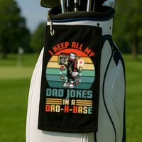 Funny Dad Jokes In Dad A Base Vintage For Fathers Day Golf Towel