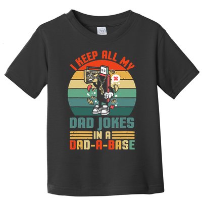 Funny Dad Jokes In Dad A Base Vintage For Fathers Day Toddler T-Shirt