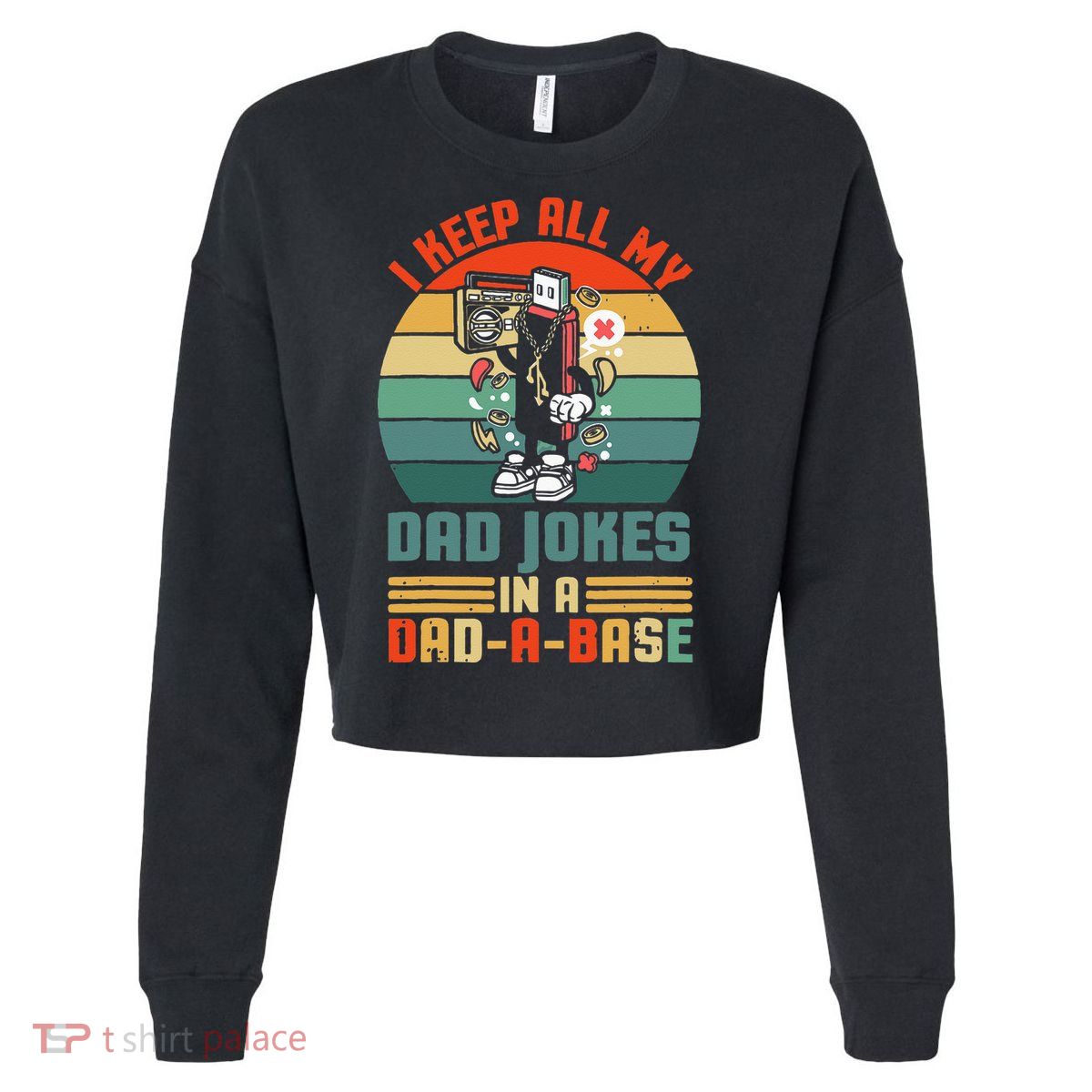 Funny Dad Jokes In Dad A Base Vintage For Fathers Day Cropped Pullover Crew