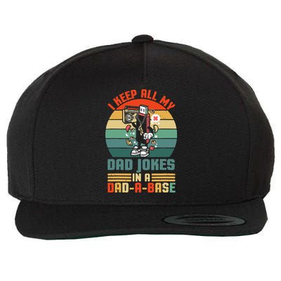 Funny Dad Jokes In Dad A Base Vintage For Fathers Day Wool Snapback Cap
