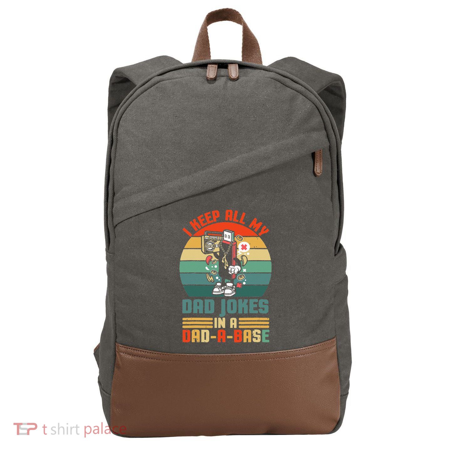 Funny Dad Jokes In Dad A Base Vintage For Fathers Day Cotton Canvas Backpack