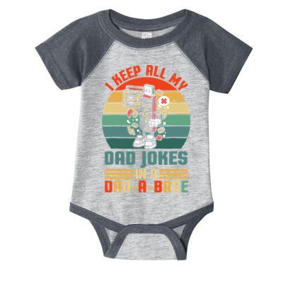 Funny Dad Jokes In Dad A Base Vintage For Fathers Day Infant Baby Jersey Bodysuit