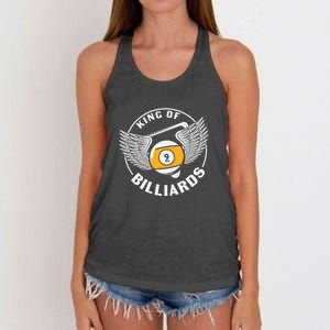 Father's Day King Of Billiards Gift For Dad Women's Knotted Racerback Tank