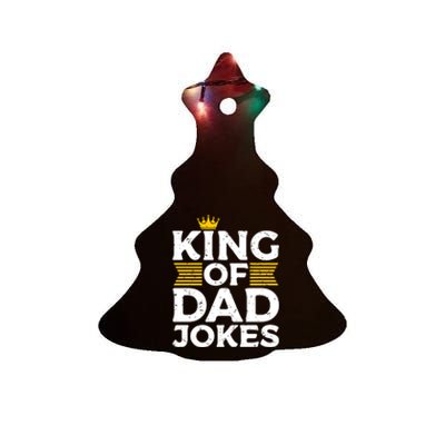 Fathers Day King Of Dad Jokes Humorous Funny Dad Jokes Great Gift Ceramic Tree Ornament