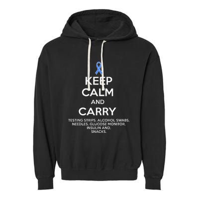 Funny Diabetic Keep Calm Type 1 Type 2 Diabetes Awareness Garment-Dyed Fleece Hoodie