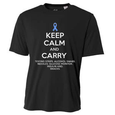 Funny Diabetic Keep Calm Type 1 Type 2 Diabetes Awareness Cooling Performance Crew T-Shirt