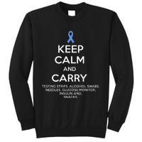 Funny Diabetic Keep Calm Type 1 Type 2 Diabetes Awareness Sweatshirt