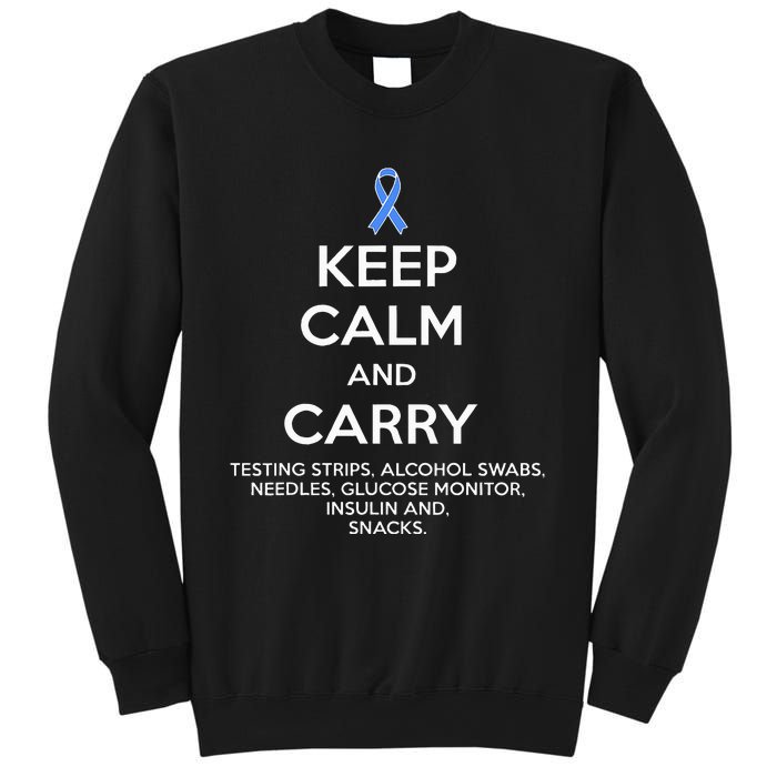 Funny Diabetic Keep Calm Type 1 Type 2 Diabetes Awareness Sweatshirt