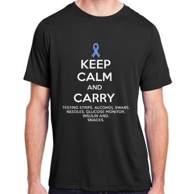 Funny Diabetic Keep Calm Type 1 Type 2 Diabetes Awareness Adult ChromaSoft Performance T-Shirt