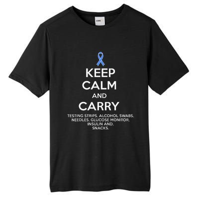 Funny Diabetic Keep Calm Type 1 Type 2 Diabetes Awareness Tall Fusion ChromaSoft Performance T-Shirt