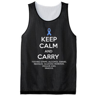 Funny Diabetic Keep Calm Type 1 Type 2 Diabetes Awareness Mesh Reversible Basketball Jersey Tank