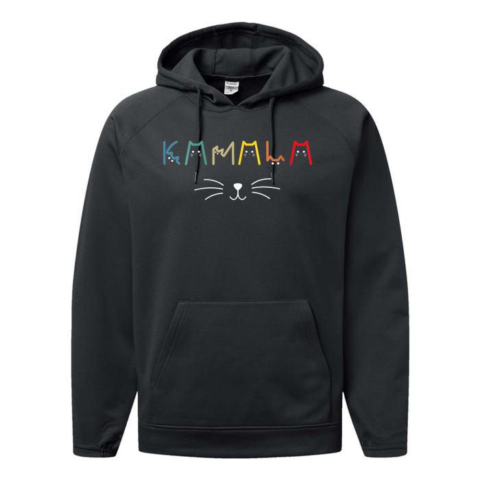 Funny Design Kamala Harris Cat Lettering Positive Performance Fleece Hoodie