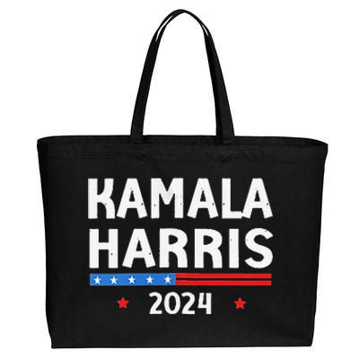 Funny Design Kamala Harris 2024 For President America Flag Cotton Canvas Jumbo Tote