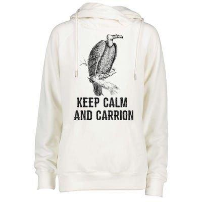 Funny Design Keep Calm And Vultures Condor Buzzard Womens Funnel Neck Pullover Hood
