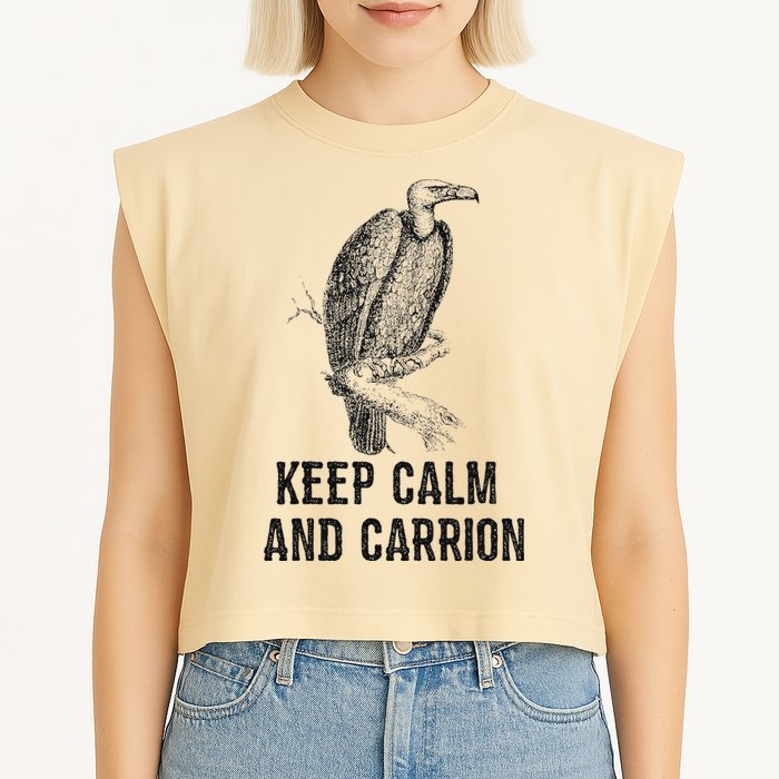 Funny Design Keep Calm And Vultures Condor Buzzard Garment-Dyed Women's Muscle Tee