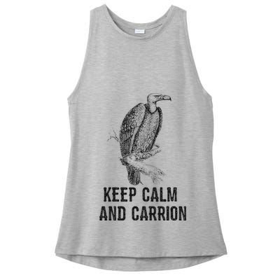 Funny Design Keep Calm And Vultures Condor Buzzard Ladies PosiCharge Tri-Blend Wicking Tank