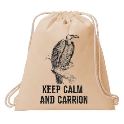 Funny Design Keep Calm And Vultures Condor Buzzard Drawstring Bag
