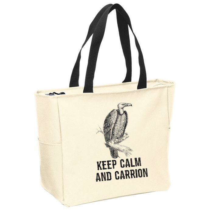 Funny Design Keep Calm And Vultures Condor Buzzard Zip Tote Bag