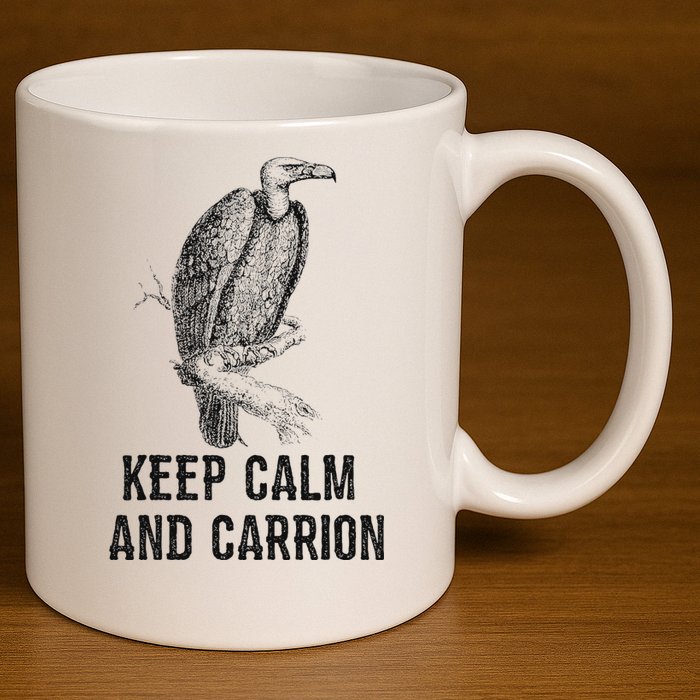 Funny Design Keep Calm And Vultures Condor Buzzard 11oz C Handle Ceramic Mug