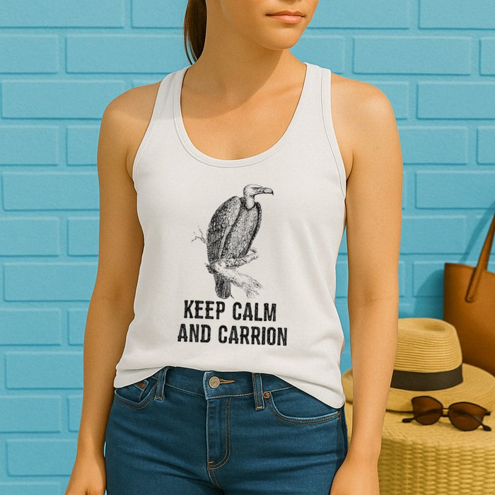 Funny Design Keep Calm And Vultures Condor Buzzard Womens Tank Top