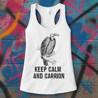 Funny Design Keep Calm And Vultures Condor Buzzard Womens Tank Top